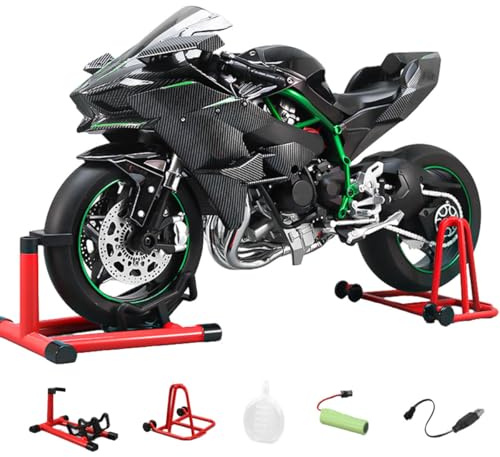 Kit de modelo de motocicleta 1: 6 - Motocicleta fundida a presión de aleación con características de sonido y luz realistas, efectos interactivos, regalo para entusiastas del motor y adolescentes