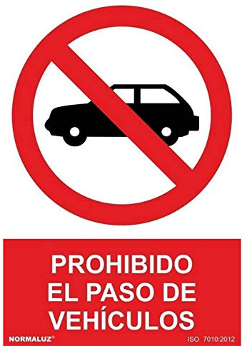 Normaluz RD41942 - Señal Prohibido El Paso De Vehículos Aluminio 0,5 mm 30x40 cm con CTE, RIPCI