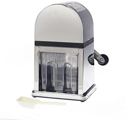 KATSU Picadora de Hielo Manual con Bandeja de Hielo y Cuchara para Cócteles y Batidos, Acero Inoxidable 769008