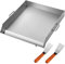 VEVOR Weber Plaque de cuisson en acier inoxydable, ronde avec grande surface, fonte avec 2 pelles, plancha compatible avec les barbecues de la série (40 x 46 x 5,6 cm)