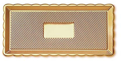 MAQA 75 pezzi Vassoio sotto torta rettangolare medoro, piatto torta oro per uso alimentare, decorazione base per torta 15 x 30.5 cm