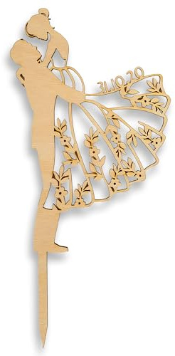 Suzu Papers Cake Topper Hochzeit personalisiert mit Brautpaar Motiv - Tortenstecker Hochzeit für Hochzeitstorte Deko - Hochzeitstorte Topper
