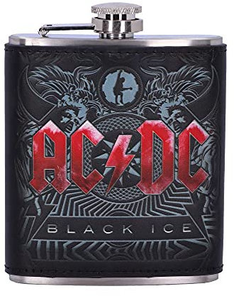 Nemesis Now Offizielles Lizenzprodukt AC/DC Black Ice Album, geprägter Flachmann, 200 ml