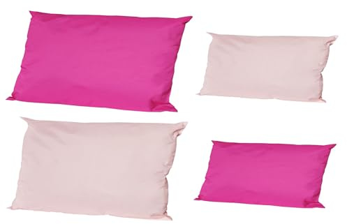 JACK 4X Outdoor Lounge Kissen Set viele Farben Dekokissen inkl. Füllung Wasserfest Sitzkissen Garten Stuhl 30x50cm + 40x60cm, Farbe:2X Pink - 2X Rosa