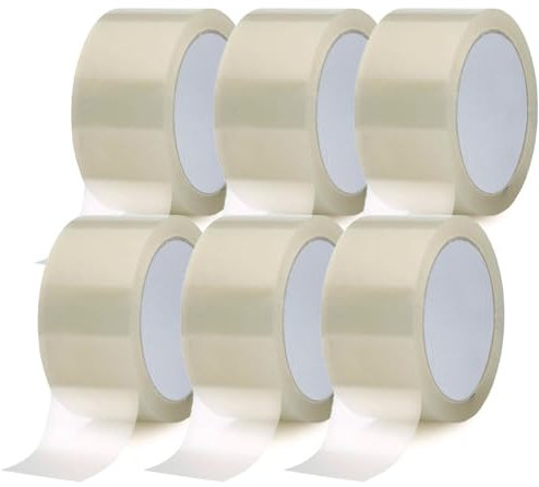 Buy Safe - Nastro Adesivo Trasparente per Imballaggio, Aderenza Immediata e Duratura, Nastro Imballaggio Resistente e Silenzioso per Spedizioni e Trasloco, Confezione da 6 Rotoli, 50mm x 66m