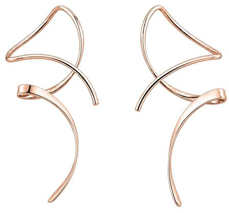 Ohrringe für Frauen Spiral-Einfädler-Ohrringe 925er Sterlingsilber-Ohrringe, handgebogene Ohrhänger für Frauen, geeignet zum Verschenken, perfekt für Ihre Geburtstagsfeier, Weihnachten, Geschenke.