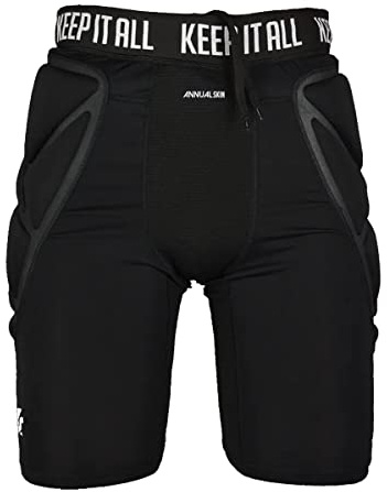 KEEPERsport - Pantaloncini da portiere imbottiti – Pantaloni protettivi corti per portiere – Taglia 128-XXL – Nero, nero/bianco., XL