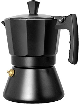 Coffee Moka Pot Automatic Aluminum Mocha Espresso Coffee Machine Percolator Induction Cooker Pot Simple to Use (Color : Black, Size : 300ml) (Black 300ml) The New