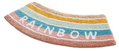 Colcolo Curved Shower Mat Bathroom Anti Slip Mat, Non Slip Foot Rug, Bathtub Mat, Curved Bath Mat for Laundry Room Living Room - Multicolor