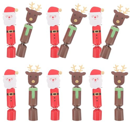 TENDYCOCO 20 Stück Weihnachtsknallbonbons Weihnachtsmann-Rentier-Weihnachtsknallbonbons Machen Sie Ihre Eigenen Weihnachtscharakter-Knallbonbons Neuartige Weihnachtsdekorationen
