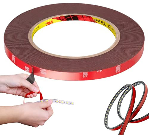 CANOPUS Nastro Biadesivo Extra Forte, Sottile (10 mm x 9,75 m), Impermeabile per Decorazioni Per la Casa, Nastro per Auto, Striscia LED