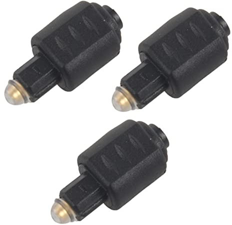 CYBUCH 3X Mini Optical Audio Adapter 3.5MM Female Jack to Digital Toslink Male Plug for Amplifier