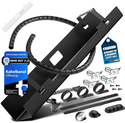 OfficeUp® KABELKANAL Schreibtisch - Kabelmanagement [Komplett Set] - Cable Management - Kabelhalter [Abnehmbar] - Kabelwanne - Jetzt erhältlich