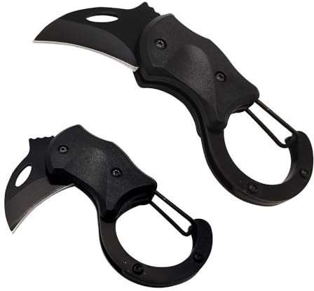 Kleines Taschenmesser für Männer, Cooles Karabiner-Messer Box Cutter mit 1,34 Zoll Edelstahlklinge, Mini-Klappmesser EDC Gadgets für jeden Tag tragen, großes Geschenk für Männer (Schwarz)