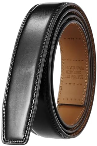 TenchantedS 3,0 Cm Herren-Ledergürtel Ohne Schnalle, Rindsleder, Porenfreier Gürtel