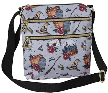 Loungefly Harry Potter Passport Crossbody Travel Bag Relics Tattoo Print
