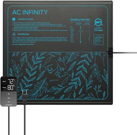 AC Infinity SUNCORE H5 – Heizmatte 50 x 52,7 cm mit digitalem Thermostat, wasserdicht, für Indoor-Gartenbau, Hydroponik, Keimung und Stecklingsvermehrung