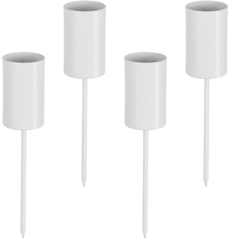 Romadedi Kerzenhalter Adventskranz Stabkerzen Weiß: 4er Set Advent Kerzenständer Stabkerzenhalter zum Stecken Metall Kerzenstecker Kerzenpick Halterung Für Kranz Deko Led Kerzen