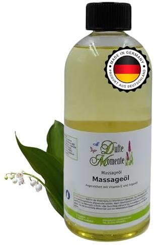 Dufte Momente Massageöl Maiglöckchen – 500 ml – Pflanzenölbasis mit blumigem Maiglöckchen-Duft – frisch & harmonisch – für Massage & Wellness – vegan & Made in Germany