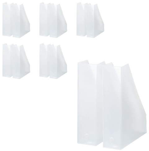 Like-It MX-19 Zeitschriftensammler, schmal, 2er-Set, schmaler Aktenhalter, Büro-Organizer, Frontöffnung, Schreibtisch, Küche, Regal, Tischplatte, Schublade, 7,7 x 25,3 x 30,7 cm, Weiß