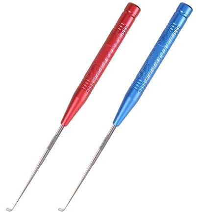 Lunaanda 2 Stück Edelstahl Hakenlöser Angeln, Angeln Aushaken Disgorger, Stabiler Angelhaken Entferner, Tragbarer Haken Entferner Fisch, mit Aufbewahrungsrohr, Angeln Zubehör (Rot + Blau)