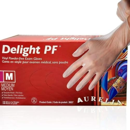 Apex Business Supplies 100 Large Clear Vinyl Gloves | Powder Free Non-Sterile Multipurpose Strong Disposable Gloves | Medical & Food Grade White Vinyl Gloves