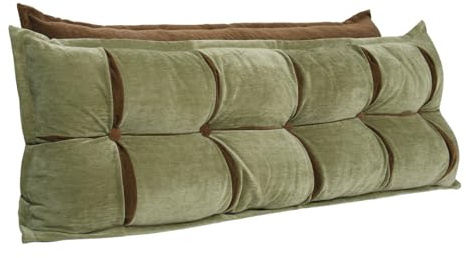 Rucener Rückenkissen 140 cm Bett 2 Schichten, Lesekissen für Bett Und Sofa, 6.2 kg Verdicken Bettkissen Rückenlehne Pp-Baumwolle mit Hoher Dichte für Männer und Frauen Hellgrün