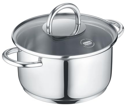 Berndes b.mini Kochtopf 12 cm mit Glasdeckel - Edelstahl Kochtopf für alle Herdarten, inklusive Induktion – Kompakter Topf für kleine Mengen - ideal für Singles, Senioren und kleine Haushalte – 0,7 L