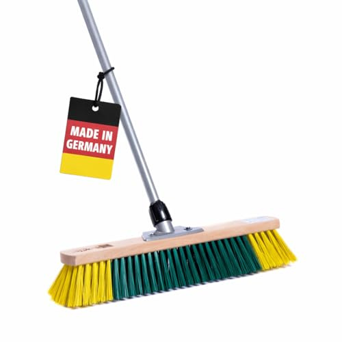 BawiBlitz Straßenbesen 60cm mit Teleskopstiel PET Besen Stiel Besenstiel