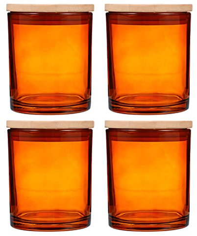 HOODANCOS Confezione Da 4 Barattoli Per Candele in Con Coperchio Per Contenitore Per Candele