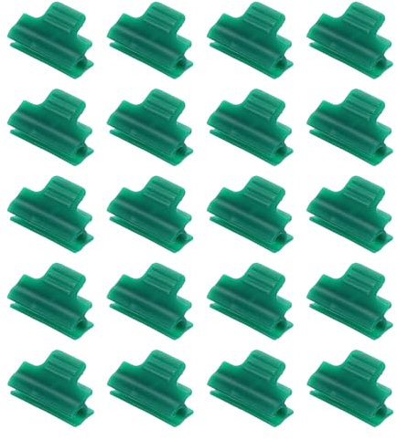 QUARKZMAN 20 Stück Rohr Klammern, 8mm PVC Rohrschellen Rohrhalterung Folienklammern Gartenbögen für Reihenabdeckung, Gewächshaus Kunststofffolie - Dunkelgrün