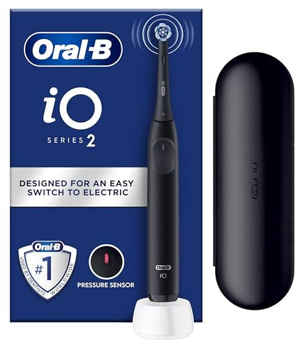 Oral-B iO2 Electric Toothbrush, Toothbrush for Adults with Travel Case, Oral B (Night Black)