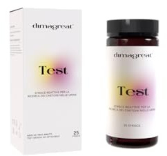 DIMAGREAT 25 Test Stick Chetosi Urine - Libretto Istruzioni Italiano - Strisce Reattive per la Ricerca dei Chetoni nelle Urine