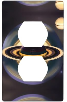 Phayah Hermoso patrón de Saturno Duplex Receptáculo de pared Placa de pared Tamaño Estándar Policarbonato Termoplástico Doble Plug Covers