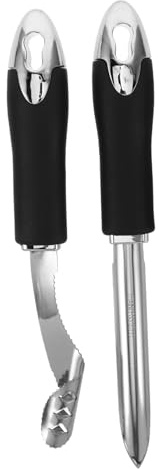 BAZEITFLOW 2 piezas Herramienta Descorazonadora de Pimientos Inoxidable Diseño y Cabeza Acanalada para Extraer Semillas de y Frutas Resistente y Duradera para Cocina