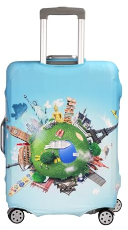 nbnhxnff Travel Luggage Cover Protector Stretchable,Washable&Anti-Scratch,Fits 18-32 Inch case (Blue goes on a trip, XL(29-32 inch))