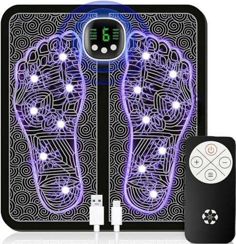 EMS Foot Massager with 19 Intensity Levels & 8 Modes, Electric Foot Massager Mat for Pain Relief, Muscle Relaxation, and Improved Circulation