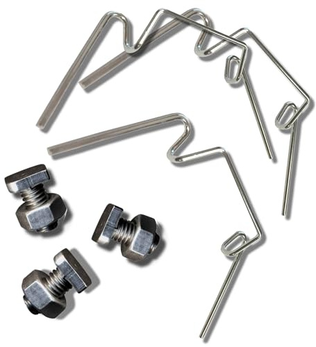 Handy Greenhouse Maintenance Pack | 20 Stainless Steel W Glazing Clips | 20 Aluminium Cropped Head Nuts & Bolts | Anti Corrosion Materials
