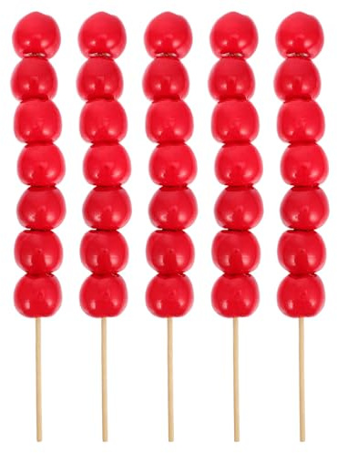 JOINPAYA Lot de 5 Modèles de Bonbons Chinois Traditionnels en Mousse Imitation Glace, Décoration Alimentaire Réaliste de Sucre D’orge 7 Fruits, Accessoires Photo Légers et Colorés pour