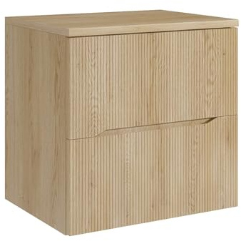 Vente-unique - Mobile sotto lavabo Oriso - L 60cm x P 46cm x H 57cm - mdf - le chiaro