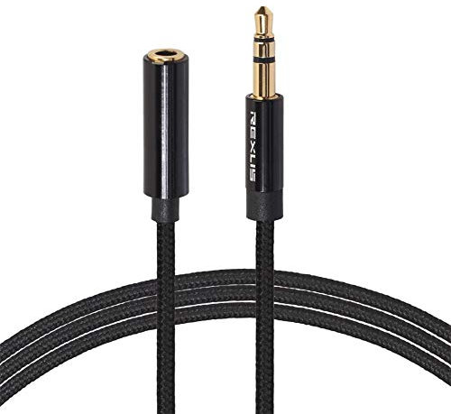 Prolunga per cuffie cavo intrecciato 3.5 mm jack maschio a femmina estensione audio AUX stereo cavo per computer telefono amplificatore