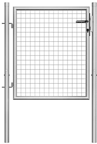 VidaXL Porte de Jardin Portillon Portail de Clôture de Patio Barrière de Terrasse Extérieur en Acier Galvanisé 105x125 cm