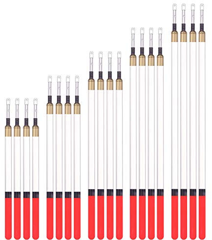 Opopark 20 Pcs Fishing Floats Set, Straight Insert Waggler Floats Coarse Fishing Tackle Accessaries for Stillwater and Running Waters, 5 Size