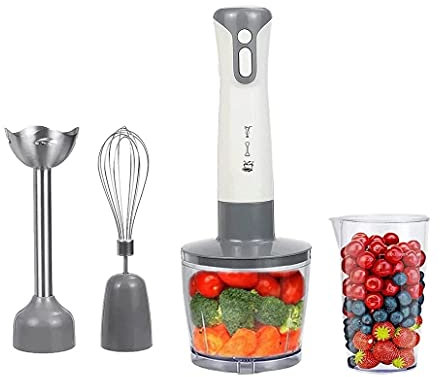 SMSOM Blender Mano de inmersión multifunción de 600W 3-en-1, licuadora de 3 velocidades de Palo con tazón de tazón de 500 ml, Moldeado de Leche, batidor de Huevo, para puré de Alimentos Infantiles/b