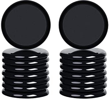 RCHYFEED Möbelglidare Teflon för matta 89 mm, 16 stycken 3,5 tums teflonglidare, möbeltassar för tunga möbler, tystgående möbler, möbelben, golvskydd, glidhjälpmedel för stolsben, parkett, svart, rund