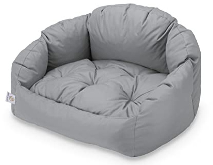 BARRY & LUCY® Hundebett mit herausnehmbarem Kissen – Bequemes und pflegeleichtes Haustierbett mit weicher Füllung – Gemütlicher Schlafplatz für Hunde und Katzen (L, Grau)