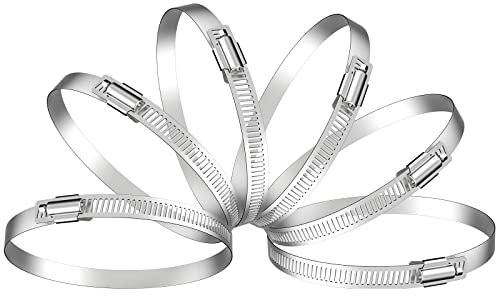Rohrschellen Edelstahl 200 mm HG Power 6Pcs Schlauch Klemme Clip Set Schlauchschellen Spannbereich 194-216mm Schlauch Clips für fixieren Abluftschlauch und Abluftventilator