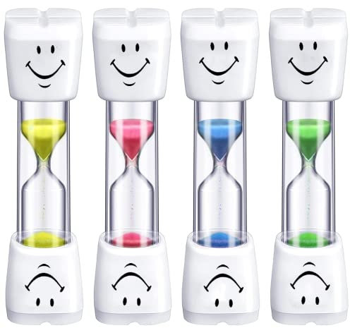 Sand Timers for Kids - 4Pcs 3 Minute Timer for Teeth - Toothbrush Timer for Kids/Classroom Game/Home Office/Kitchen Accessories - Teeth Brushing Timer's for Kid