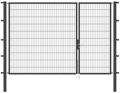 Alberts 647049 Doppeltor Flexo mit Zubehör | verschiedene Breiten und Höhen | anthrazit | Breite 100 + 200 cm | Höhe 200 cm