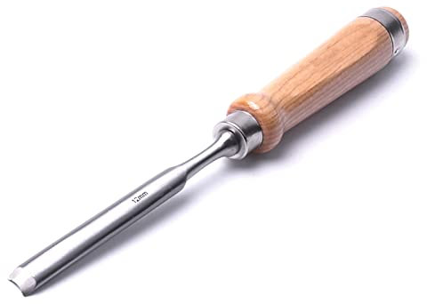 Samnuerly Chrom-Vanadium-Stahl, Zimmermann, halbrund, Holzbearbeitungsmeißel-Set, Holzschnitzerei, Hohlmeißel (Klingentyp: 12 mm)